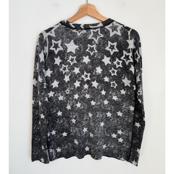 Autumn Cashmere Reversible Inked Stars Cashmere Sweater in Black - Picture 4 of 6